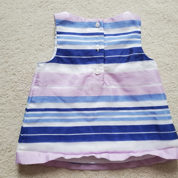 Janie and Jack Baby Girls' Purple and Blue Striped Bow Top sz12-18m - Picture 8 of 11